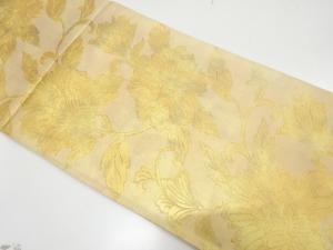 アンティーク　花唐草模様織り出し袋帯（材料）